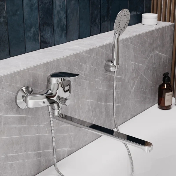 Смеситель для ванны WasserKRAFT Rossel с длинным изливом 2802L (детальная фотография), современные, hi-tech