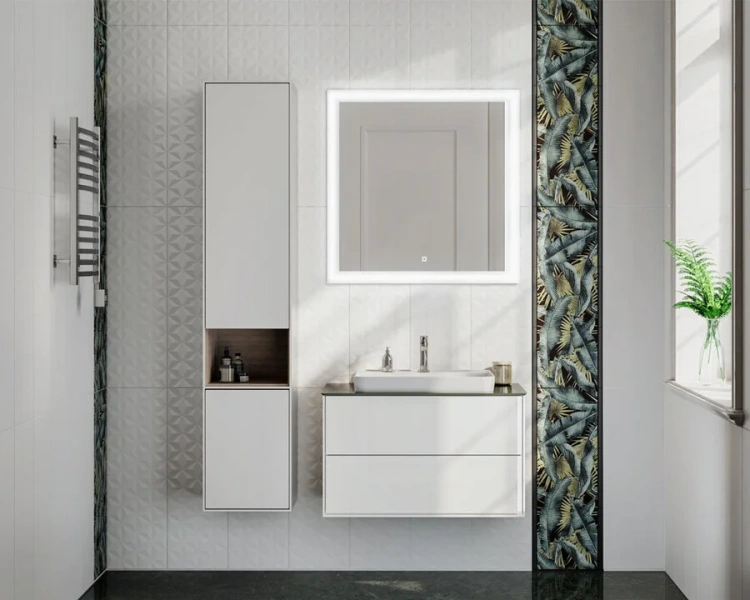 Раковина Kerama Marazzi Plaza 55 см встраиваемая сверху PLR.wbi.55.1 (детальная фотография), белые