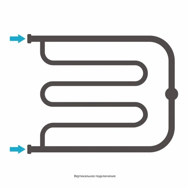 Полотенцесушитель водяной Сунержа Лира+ 65х50 см без покрытия 00-4011-5065 (детальная фотография), е образные