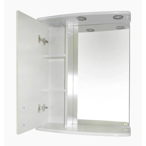 Зеркальный шкаф с подсветкой Misty Астра 60 см левый Э-Аст04060-01СвЛ (детальная фотография), белые