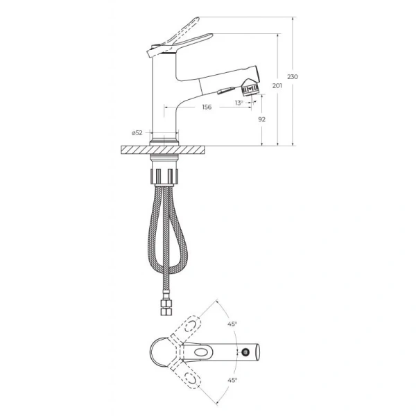 Смеситель для раковины BelBagno хром BB-LVMD-CRM-W0 (детальная фотография), для раковины