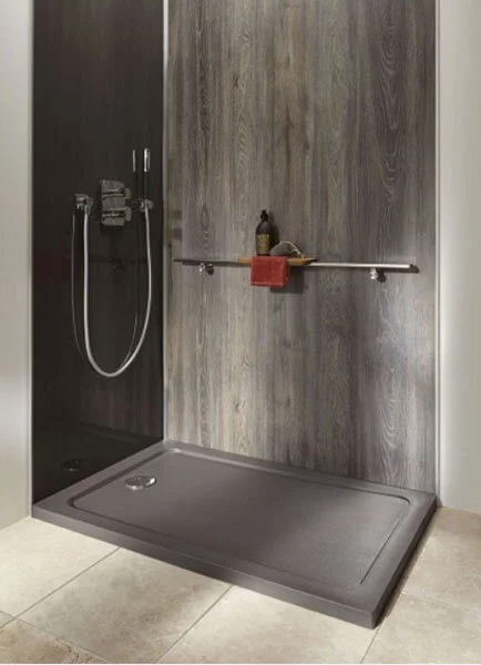 Душевой поддон Jacob Delafon Flight 170х90 см с антискользящим покрытием антрацит E62483-F-M53 (детальная фотография), акриловые, из искусственного камня