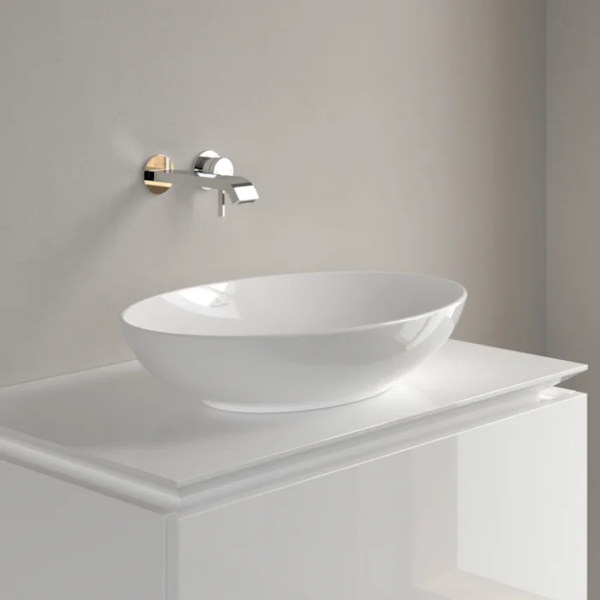 Раковина Villeroy & Boch Loop & Friends 56 см накладная 4A470001 (детальная фотография), белые