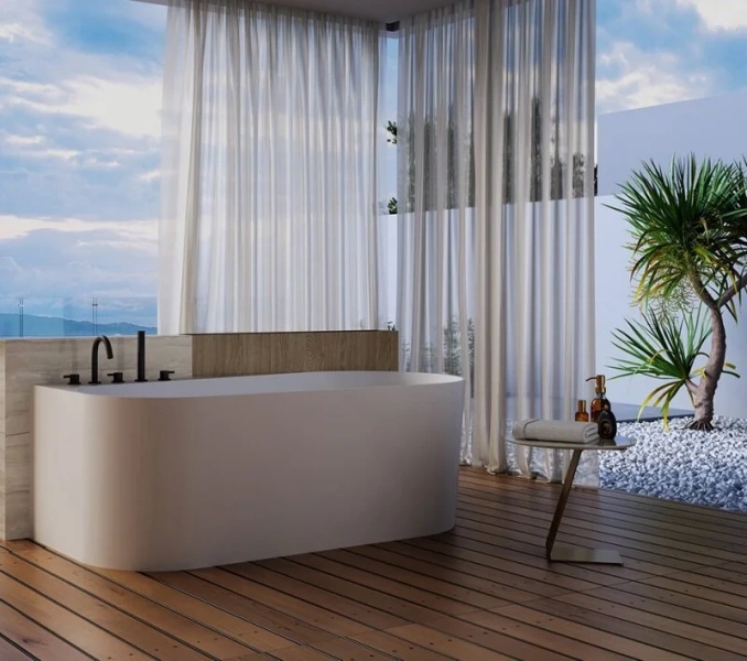 Акриловая ванна Abber 150х75 см левосторонняя AB9496-1.5 L (детальная фотография), без гидромассажа, маленькие