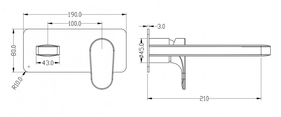 Смеситель для раковины Boheme Spectre 455 встраиваемый (детальная фотография), для раковины