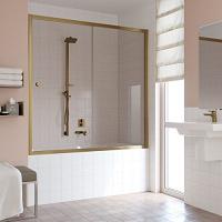 Душевая шторка на ванную профиль бронза стекло бронза Vegas-glass