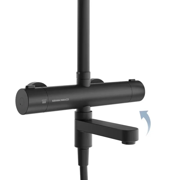 Душевая стойка Kerama Marazzi Fonte черный матовый FO.302.KM.BLK.M (детальная фотография), черные