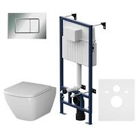 Унитаз с инсталляцией Am.Pm Awe с клавишей хром