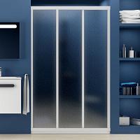 Душевая дверь, профиль белый, пластик пеарл, Ravak Supernova ASDP3-120 00VG010211