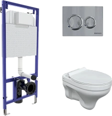 Унитаз с инсталляцией BERGES Albit S кнопка хром