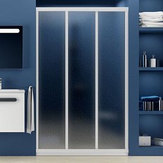 Душевая дверь, профиль белый, пластик пеарл, Ravak Supernova ASDP3-120 00VG010211