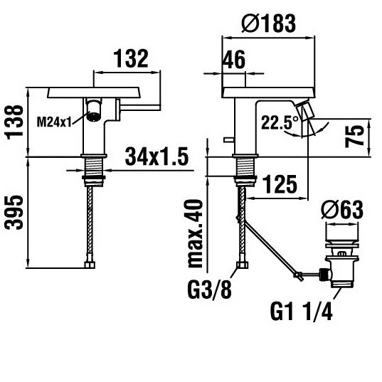 Смеситель для биде Laufen Kartell хром 3.4133.1.004.111.1 (детальная фотография), хром