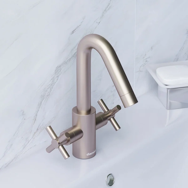 Смеситель для раковины Damixa Neo Classic никель/сатин 280210000 (детальная фотография), современные, hi-tech