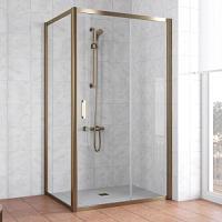 Душевой уголок профиль бронза стекло прозрачное Vegas-glass