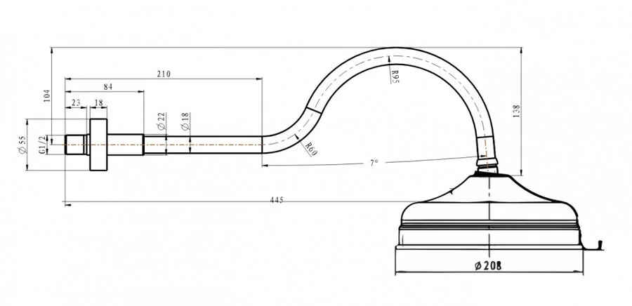 Верхний душ Boheme Medici бронза 413 (детальная фотография), верхние души