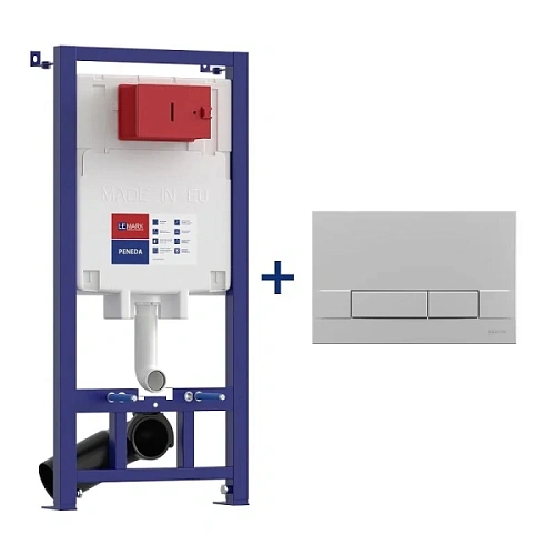 Инсталляция для унитаза Lemark Peneda клавиша хром матовый - фото 3