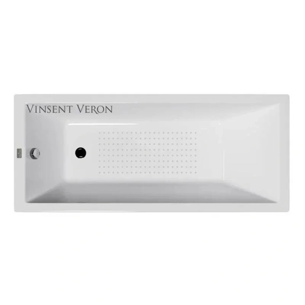 Чугунная ванна Vinsent Veron Square VSQ1707545-AS, 170 x 75 см, с антискользящим покрытием, цвет белый (детальная фотография)