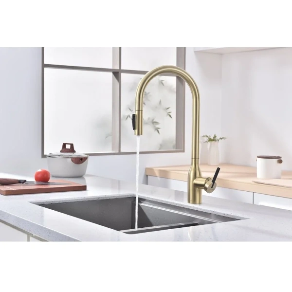 Смеситель для питьевой воды Paulmark Universal светлое брашированное золото Un213880-SBG (детальная фотография), золото