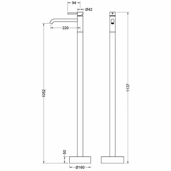 Смеситель для раковины Акватек Европа хром AQ1309CR (детальная фотография), для раковины