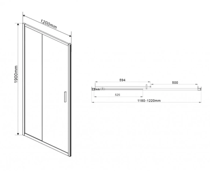 Душевая дверь в нишу Vincea Garda 120 см профиль хром, стекло прозрачное VDS-1G120CL (детальная фотография), современные, hi-tech