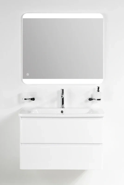 Тумба под раковину подвесная BelBagno Albano-Cer 80 см bianco lucido ALBANO-CER-800-2C-SO-BL (детальная фотография), современная, hi-tech