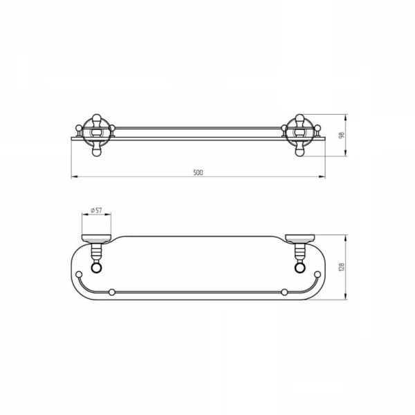 Полочка для ванной Migliore Mirella золото 17328 (детальная фотография), классические, ретро, декорированные