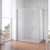 Душевой уголок профиль матовый хром стекло сатин Vegas-glass