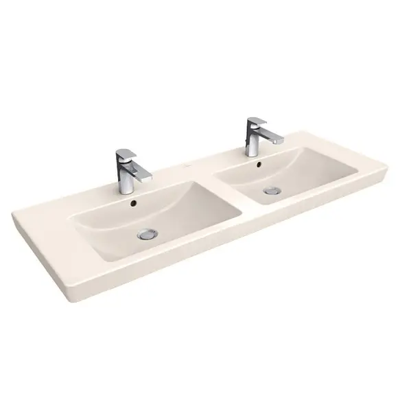 Раковина двойная Villeroy&Boch Subway 2.0 7175D0 (детальная фотография), 130 см