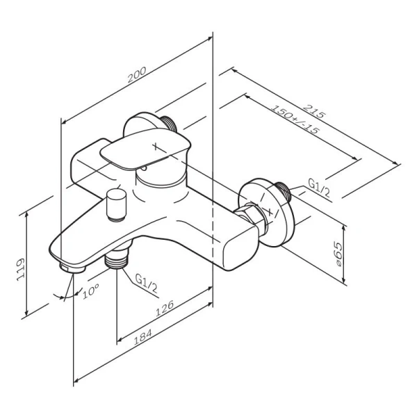 Смеситель для ванны AM.PM Spirit 2.1 хром F71A10000 (детальная фотография), для ванны
