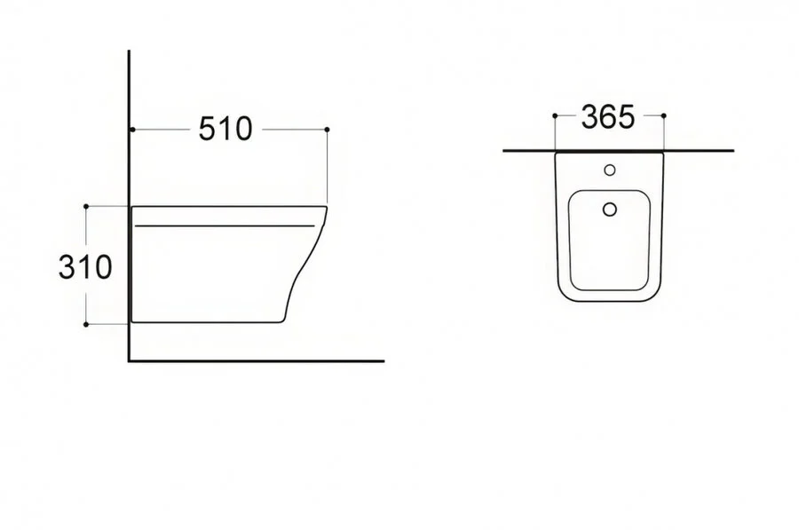 Биде подвесное Акватек Амадео белое AQ1663-00 (детальная фотография), современные, hi-tech