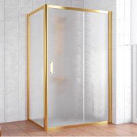 Душевой уголок профиль золотой стекло шиншилла Vegas-glass