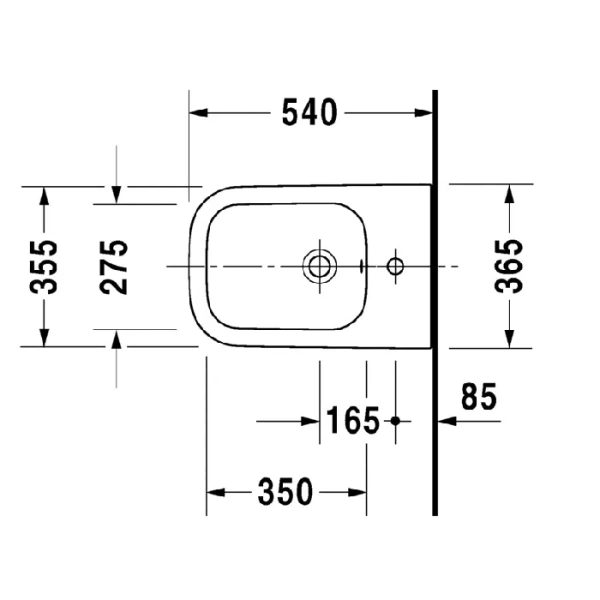 Биде подвесное Duravit Happy D.2 антрацит матовый 2258151300 (детальная фотография), современные, hi-tech