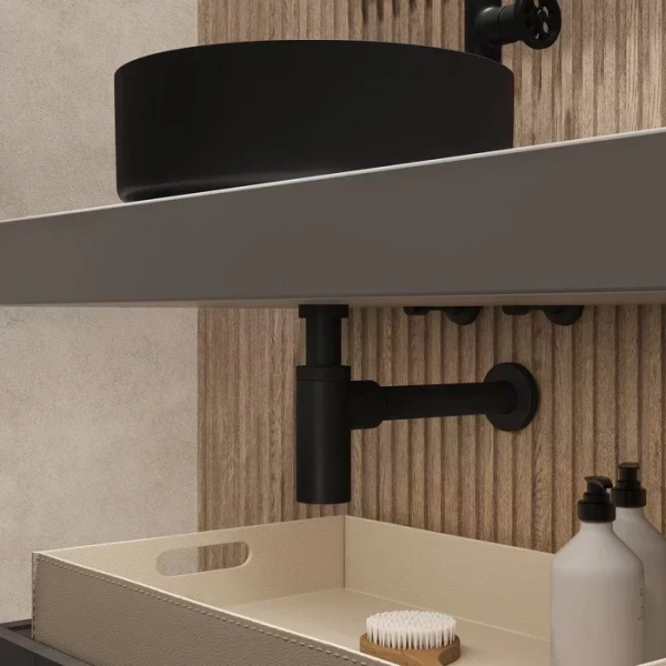 Сифон для раковины IDDIS Optima Home черный матовый OPTBL00i84 (детальная фотография) index_1