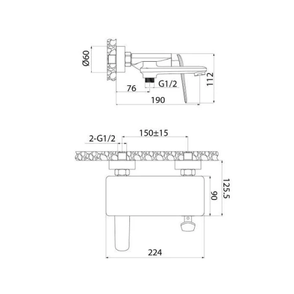 Смеситель для ванны IDDIS Dash однозахватный DASSB00i02WA (детальная фотография), для ванны