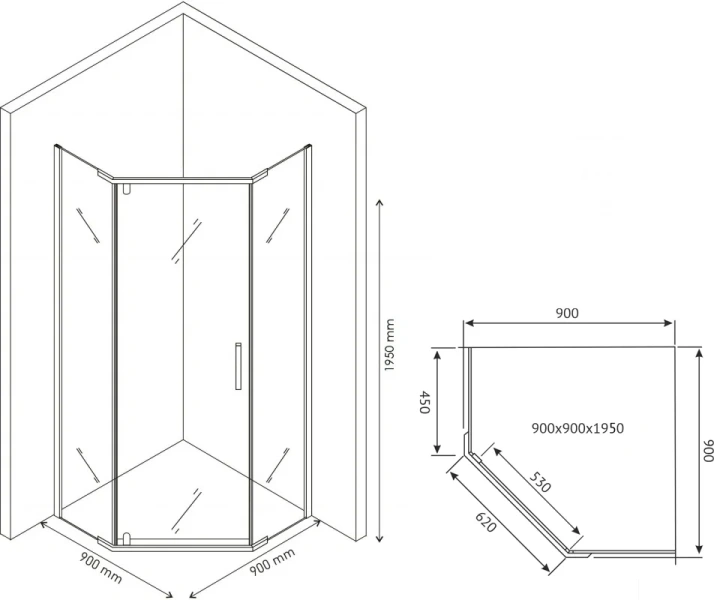 Душевой уголок BERGES Solo 90x90 см профиль хром сильвер 061105 (детальная фотография), современные, hi-tech