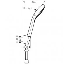 Душевой комплект Hansgrohe Croma Select E с держателем 26425400 (детальная фотография), современные, hi-tech