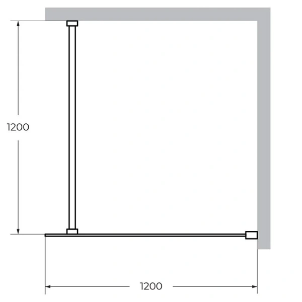 Душевая перегородка Cezares Liberta 120 см стекло бронза, профиль черный LIBERTA-L-1-120-120-BR-NERO (детальная фотография), современные, hi-tech