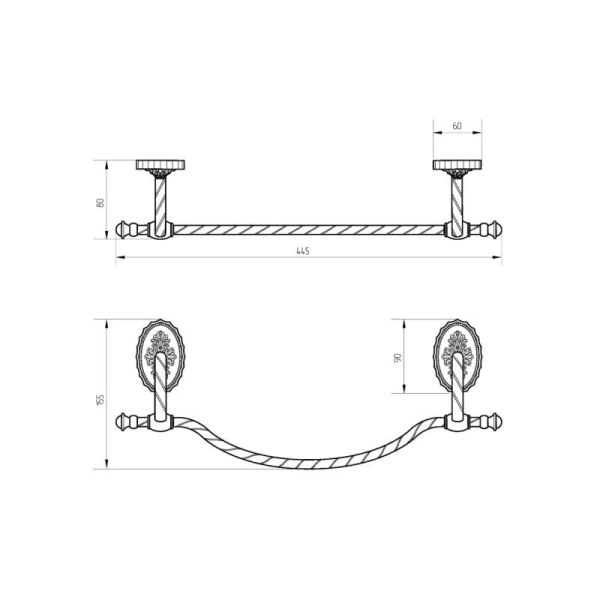 Полотенцедержатель Migliore Edera бронза 16899 (детальная фотография), классические, ретро, декорированные