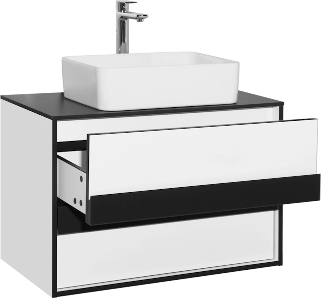 Тумба с раковиной подвесная Style Line Амстердам ЛС-000010042 80 см со столешницей (детальная фотография), под накладную раковину