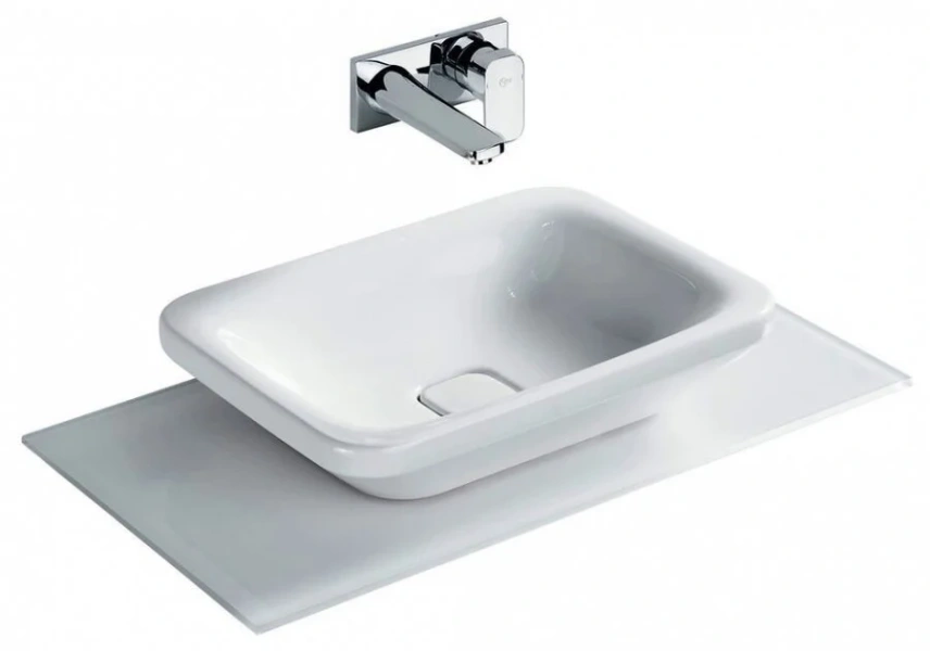 Раковина Ideal Standard Tonic II 55 см накладная K083401 (детальная фотография), в форме чаши, прямоугольной формы