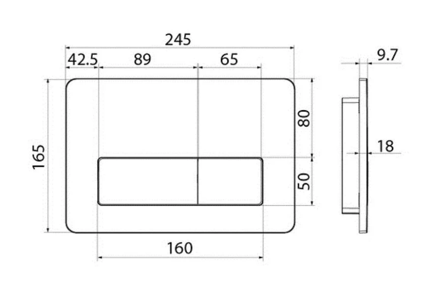 Клавиша смыва IDDIS Unifix универсальная хром UNI41CHi77 (детальная фотография), в наличии