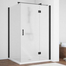 Душевой уголок профиль черный глянцевый стекло сатин Vegas-glass