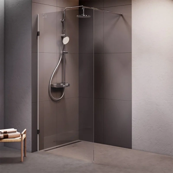 Душевая перегородка Am.Pm X-Joy 100 см профиль матовый хром W94UWI-100-F1-MTE (детальная фотография), в наличии