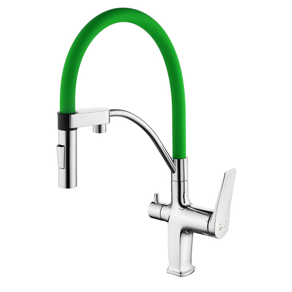 Смеситель для питьевой воды Lemark Comfort хром/зеленый LM3074C-Green (детальная фотография)