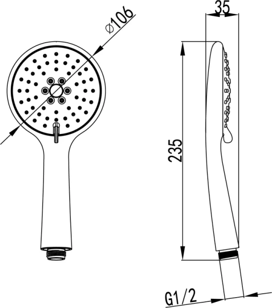Лейка для душа Lemark хром LM8095C (детальная фотография), душевые лейки