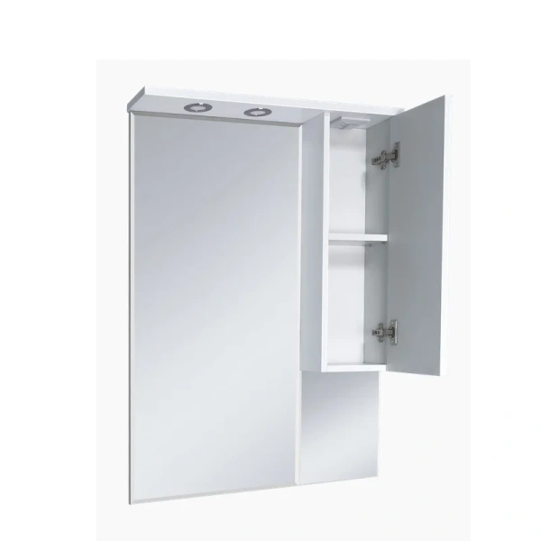 Зеркальный шкаф с подсветкой Misty Терра П-Тер02070 70 см с розеткой (детальная фотография), недорогo, с подсветкой, с розеткой