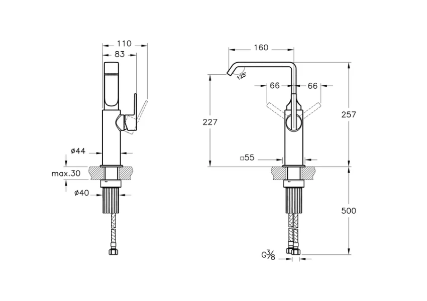 Смеситель для раковины VitrA Suit хром A42765 (детальная фотография), для раковины