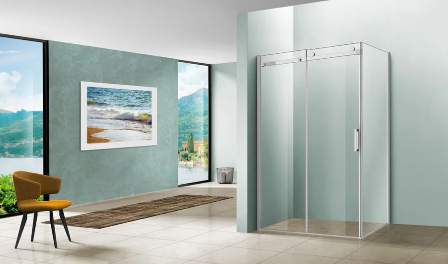 Душевой уголок Vincea Como 130х90 см профиль хром VSR-1C9013CL (детальная фотография), стеклянные, угловые, без поддона