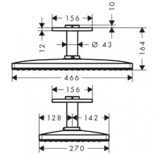 Верхний душ хром-белый Hansgrohe Rainmaker Select 24012400 (детальная фотография) index_1