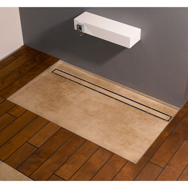 Основа для плитки Tece TECEdrainline plate 120 см серебристый металлик 601270 (детальная фотография), для монтажа в пол